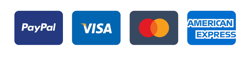 PayPal and all major credit cards accepted.